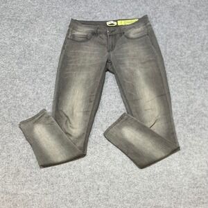 Indigo Rein Womens Gray Faded Skinny Jeans Low Rise Size 7 Stretch Denim